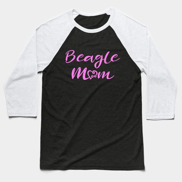 Beagle Mom (Pink) Baseball T-Shirt by jon.jbm@gmail.com